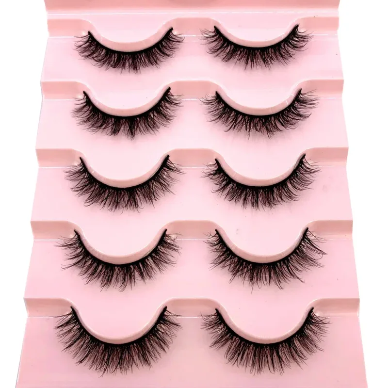 New Cat Eye Lashes 5/7/10 pairs 3D Faux Mink Eyelashes Winged Fluffy Fake Lashes Soft Natural long Full Strip Lash Make