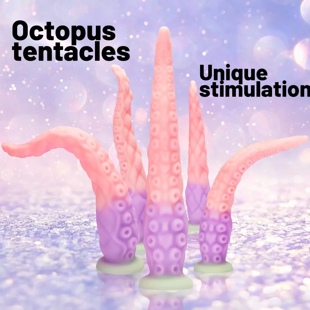 Different Size Tentacles Anal Plug Adult Sex Toy G-spot Clitoris Anal Area Stimulation Made of Soft and Safe Liquid Silicone.