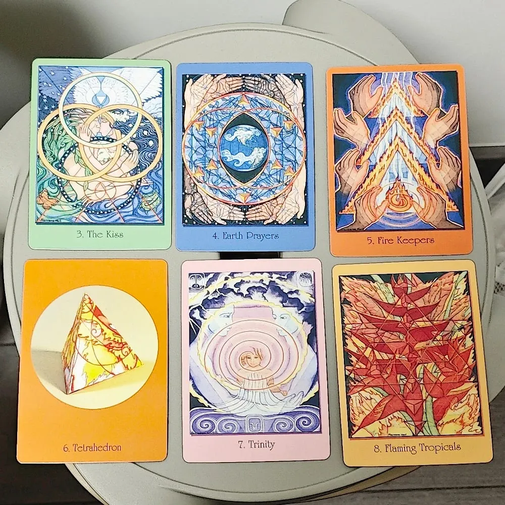 Cartões de geometria sagrada para o caminho visionário 10,4 * 7,3 cm - 64 unidades de cartões oracle integrando matemática, ciências e espiritualidade — image 3