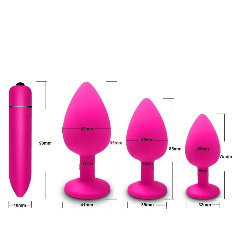 4 pçs silicone macio anal plug mini erótico bala vibrador butt plug brinquedo sexual para homens mulheres gay casais anal estimulador de próstata