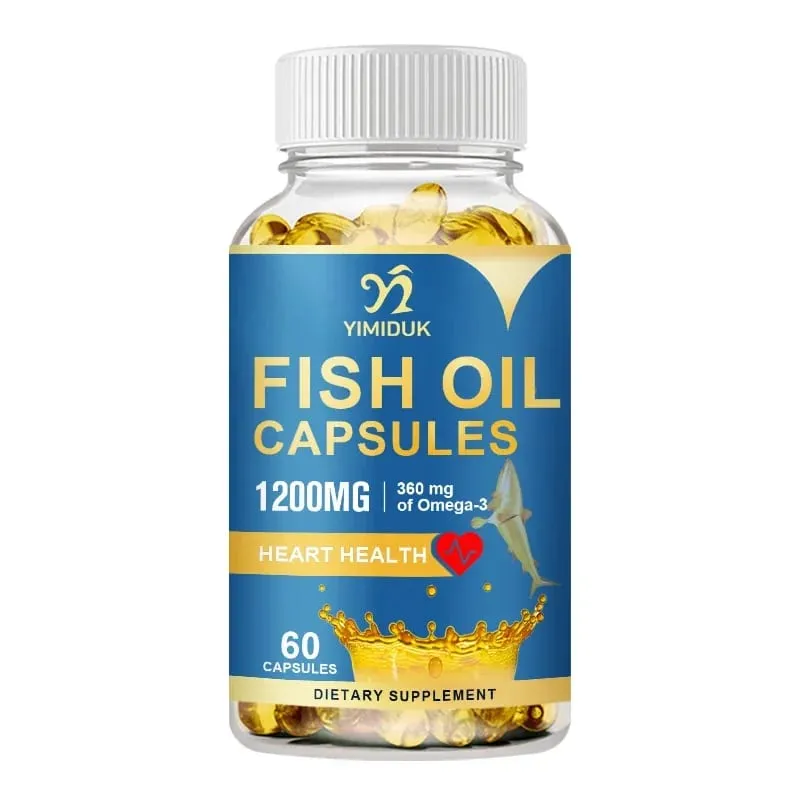 Fish Oil Supplement with Omega-3 for Brain Focus Nervous Skin Health & Prenatal Joint Mobility Antioxidants Vitality