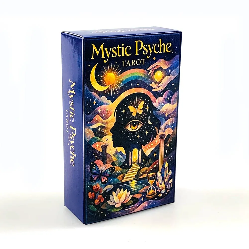 Mystic Psyche Tarot Deck English Divination Cards Mystical Cosmic Butterfly Crystal Theme Fortune Telling Board Game Tarot Cards