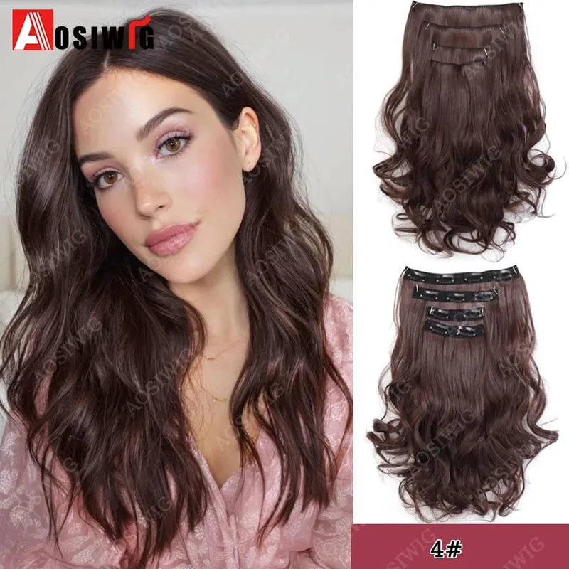 Synthetic 11 Clips Clips in Hair Extensions Long Curly Hairstyle Black Blonde Hairpieces Heat Resistant False Hair Daily Use — image 8
