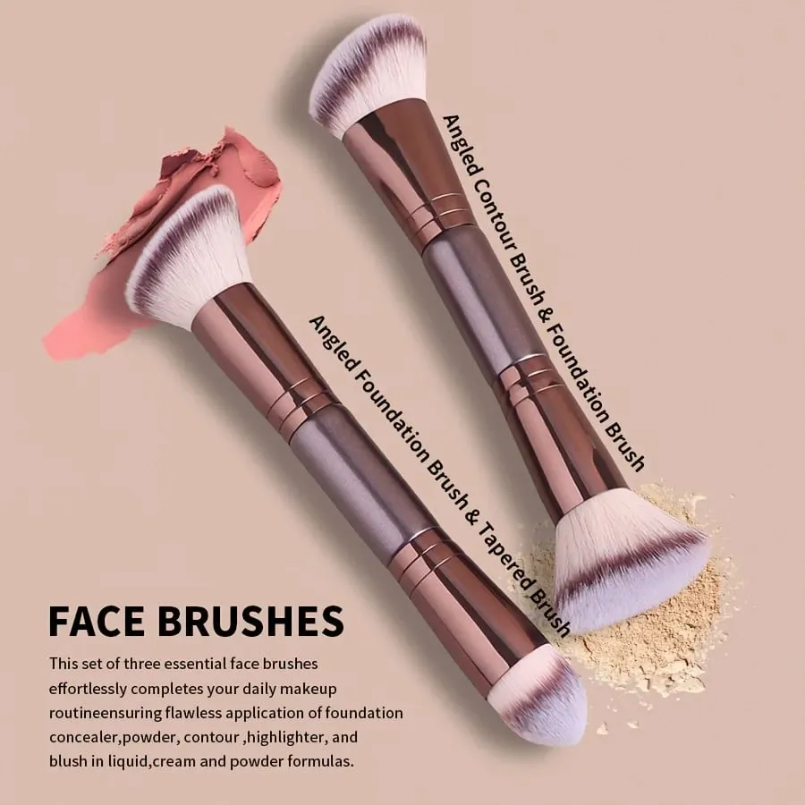 5-teiliges, weiches Jumbo-Make-up-Pinsel-Set, synthetische Borsten, nicht reizend, Gesichtspuder, Rouge-Lidschattenpinsel, komplettes Starter-Set