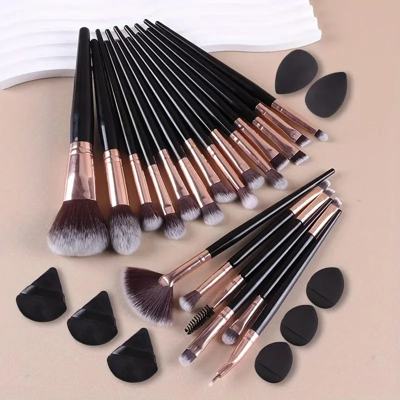28pcs Ultimate Makeup Brush Set with Large Powder Blush Contour Foundation Concealer & Eyeshadow Brushes - Includes Water Dr — image 6
