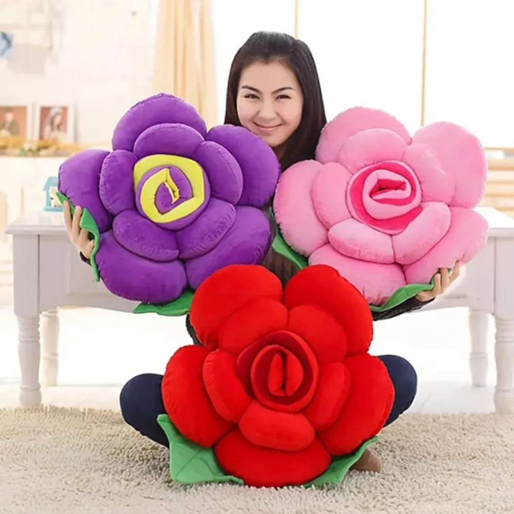 New Large Rose Shaped Pillow Plush Colorful Sofa Flower Cushion Simulated Car Interior Cushion Plush Toys — image 6