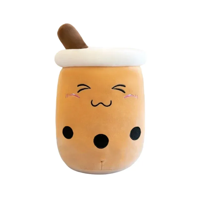 Cute Stuffed Boba Plush Bubble Tea Real-life Bubo Food Milk Cup Plushie Pillow Soft Kawaii Plush Toys Gifts for Kids Adult 24CM~