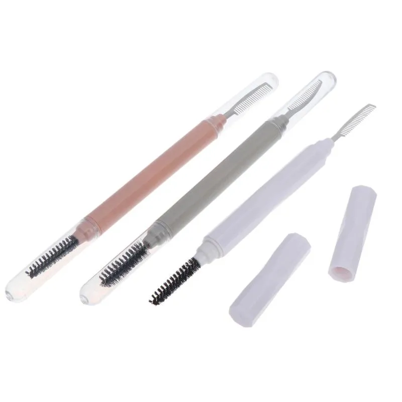 (.) 1Pc Eyebrow Make Up Brushes Dual Ended Brow Comb Makeup Brush Stainless Steel Eye Lashes Roller Eyelashes White Beauty Tool