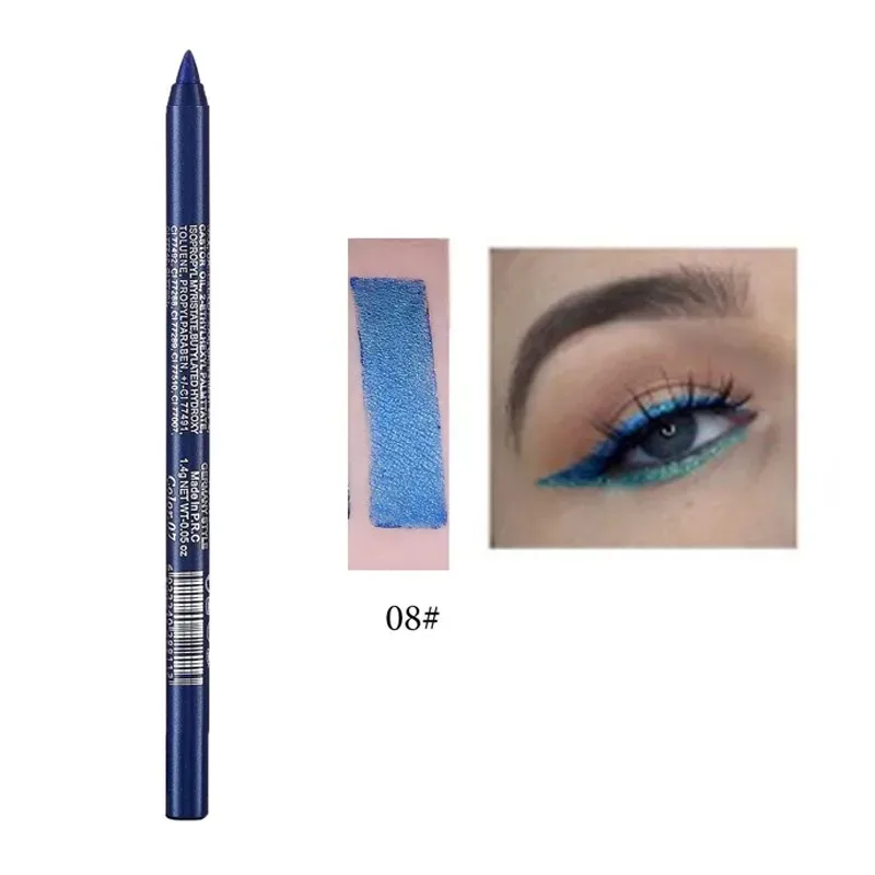 17 Farben Perlglanz-Eyeliner-Stift, bunt, wasserdicht, langlebig, matt, glatt, leicht zu tragen, Lidschatten, Eyeliner-Stift, Augen-Make-up