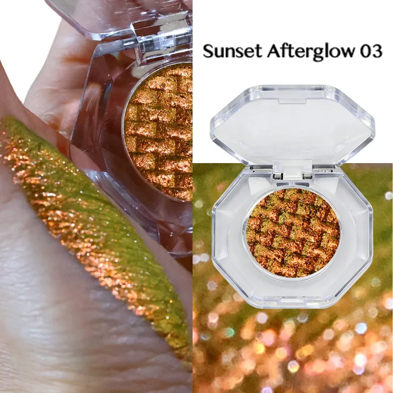 Alluring Chameleon Wet Eyeshadow Palette 26mm Glitter Luminous Metallic Highly Pigmented Multichrome Eyeshadow Aurora Fair