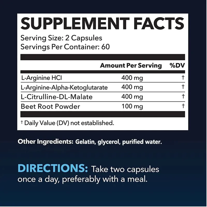 อาหารเสริม Daitea L-Arginine - เพื่อความแข็งแรงของพลังงานและการสนับสนุนความอดทนในระหว่างออกกำลังกาย | มวลกล้ามเนื้อที่ไม่ใช่จีเอ็มโอ — image 6