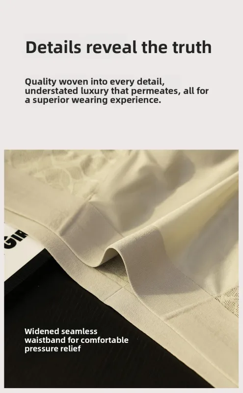 Seamless Jacquard Men Triangle Underwear Ice Silk Thin Breathable Panties Quick Drying Briefs Male Sexy U Bulge Pouch Underpants
