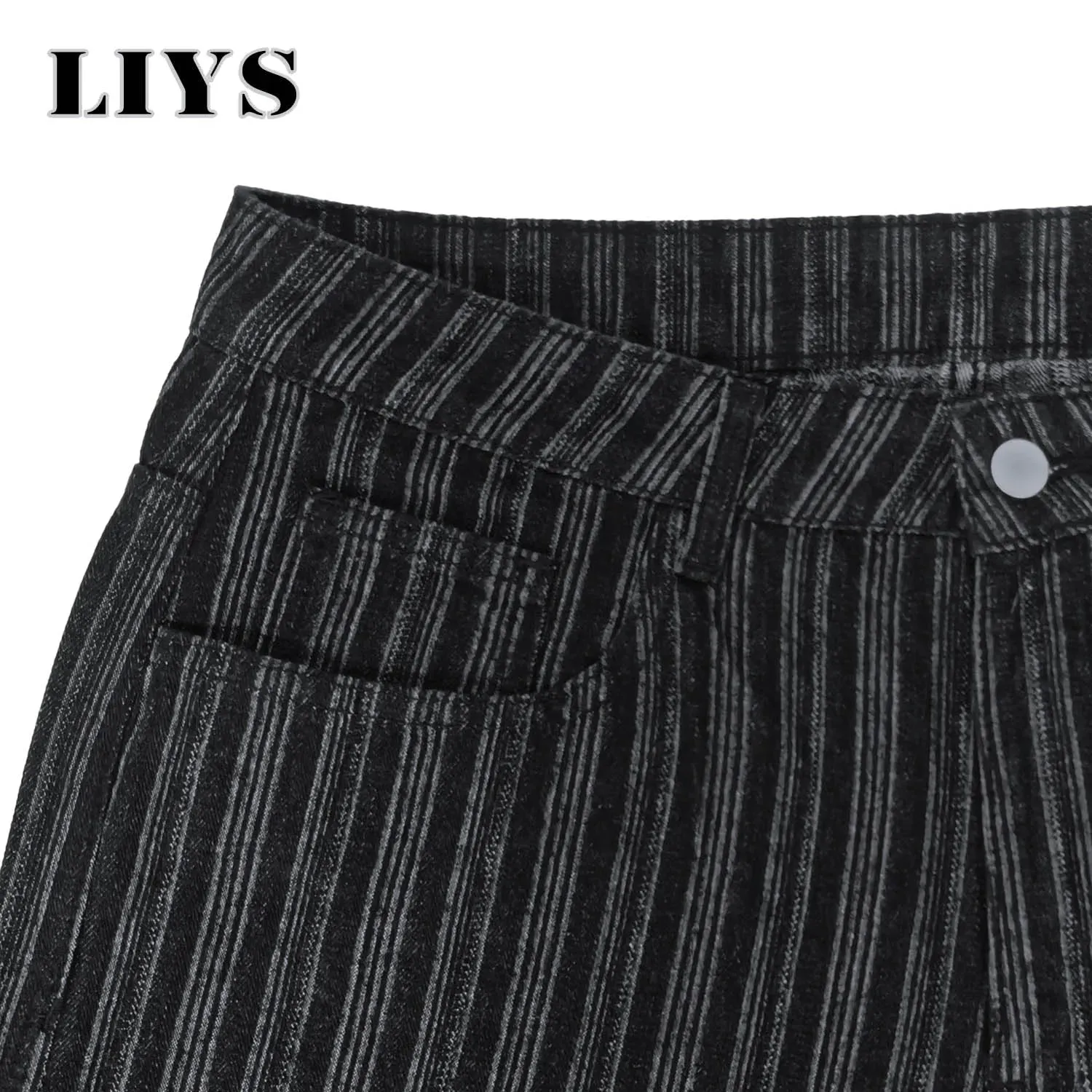 Men's Retro Vertical Stripe Jacquard Baggy Wide Leg Jeans Washed Denim Trousers Y2K Skater Hip Hop Streetwear Daily Casual — image 6
