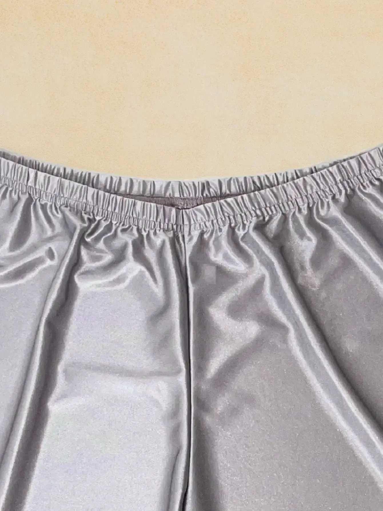1Pc Semi Sheer Men Underwear Ice Silk Metallic Glossy Sleeper Pants Elastic Band Design Comfortable Casual Sexy Sleepwear Shorts — image 2