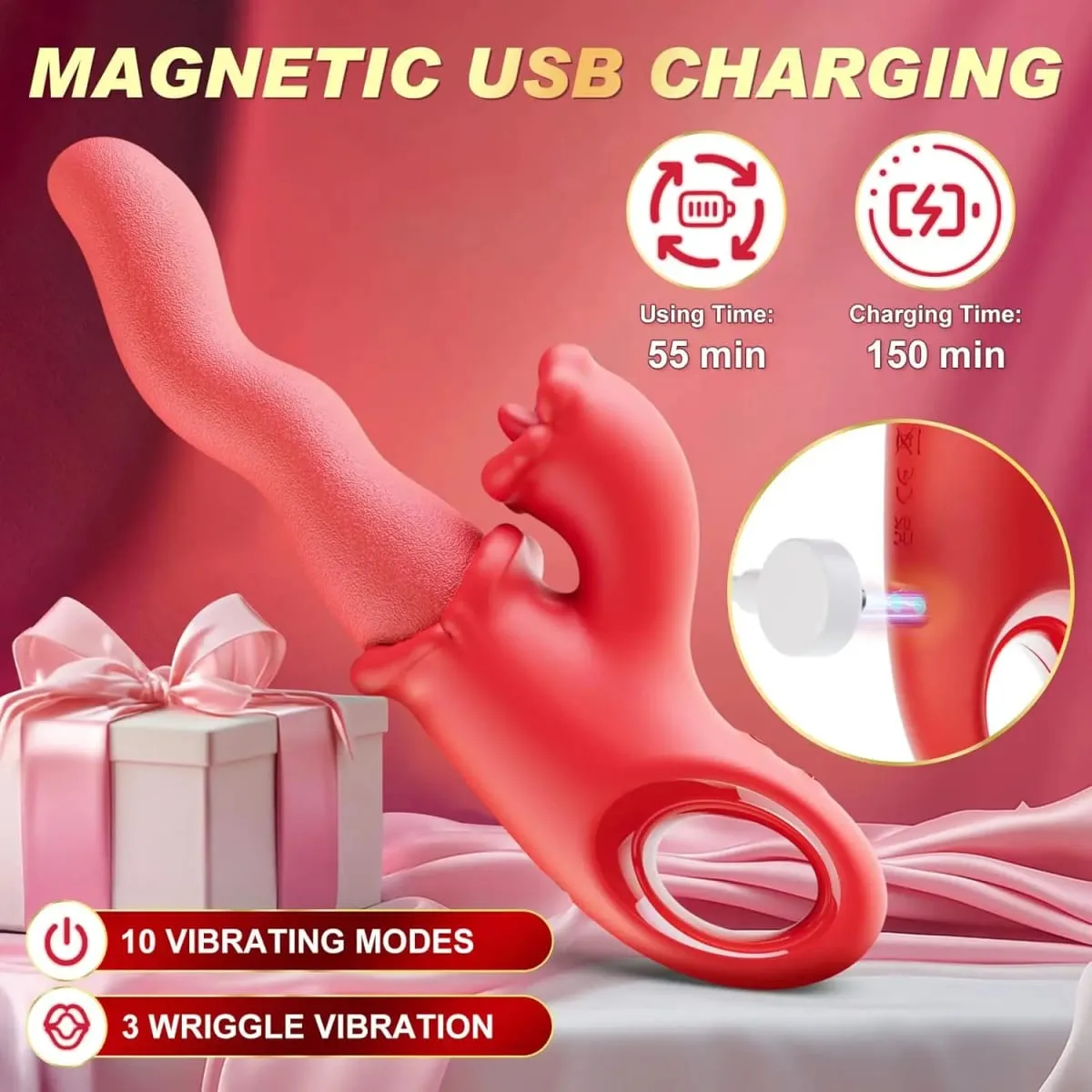Luxurious Field Clitoral Tongue Scroll Vibrator for Women Clit Nipples G-Spot Female Vagina Massager Vibrator Adults Sex Toys