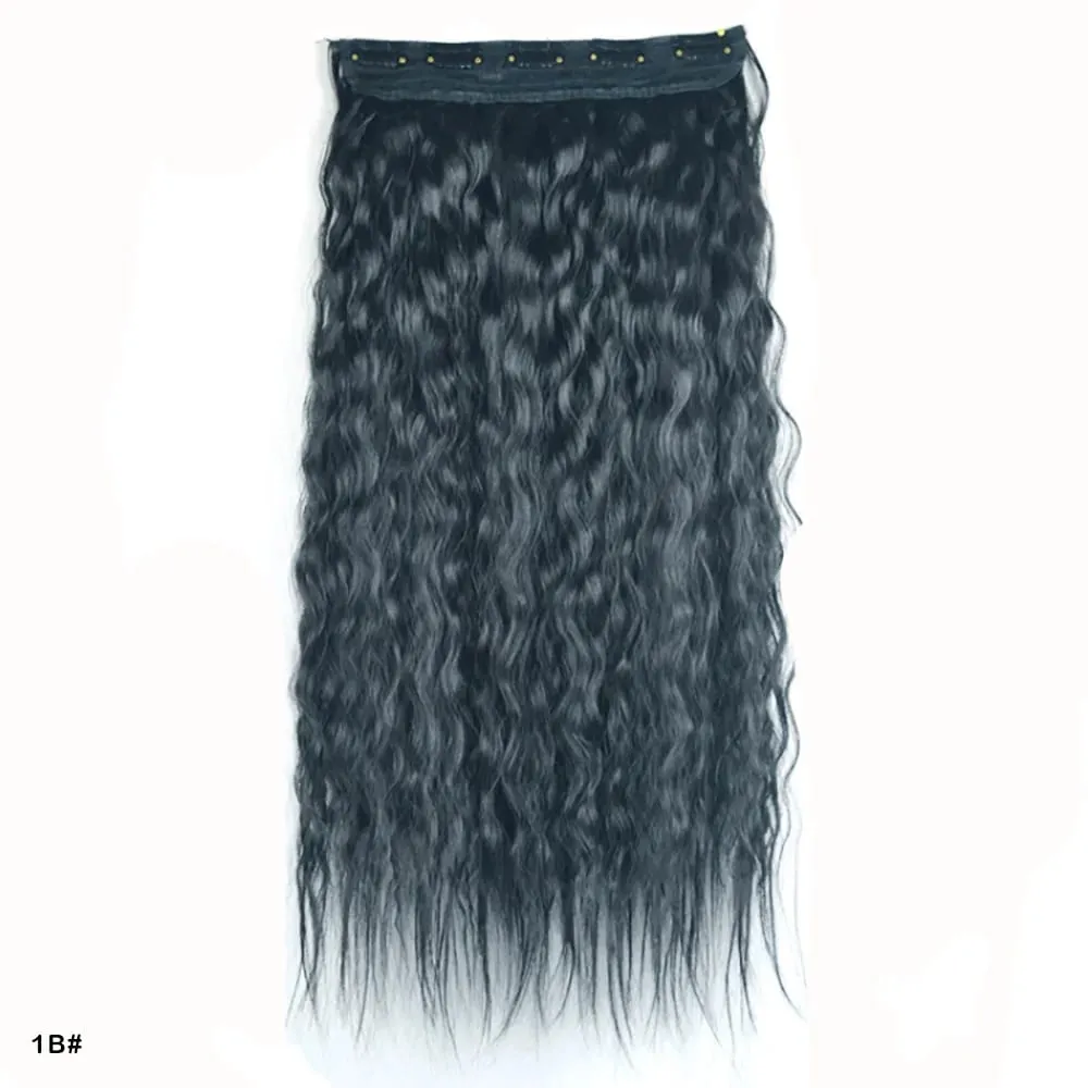 Jeedou Kinky Curly Hairpieces Clip-in One Piece Hair Extension Synthetic Vibrant Gradient Color for Nightclub Party Cosplay