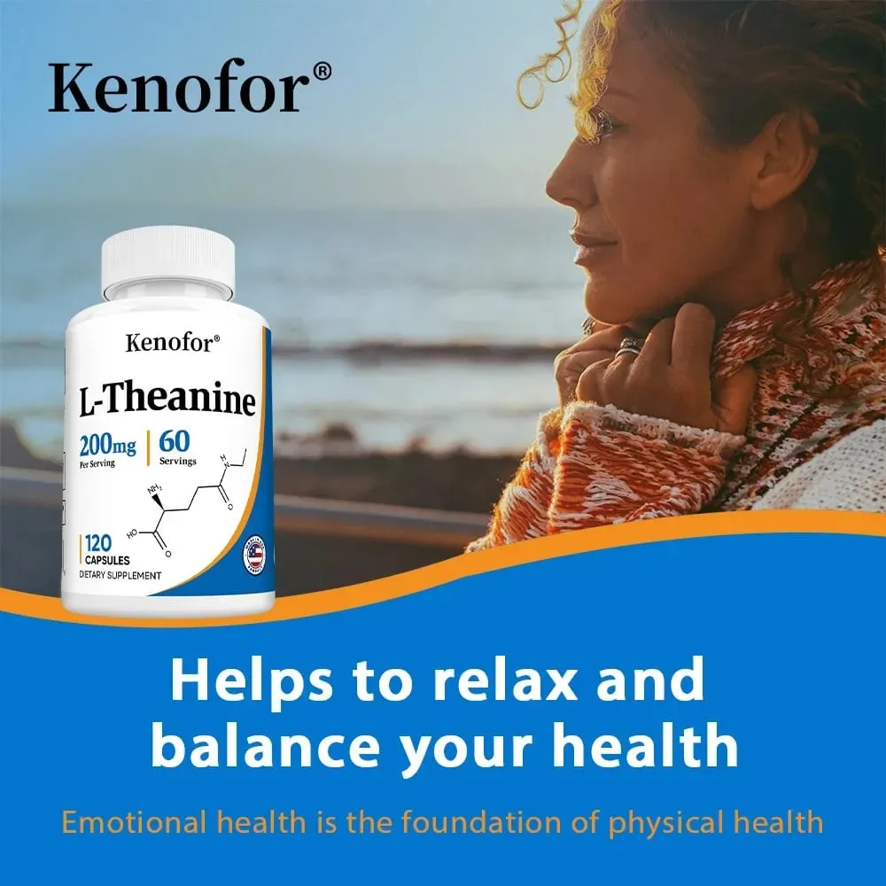 L-Theanine 200 Mg Extra Strength Theanine Supplement – Focus and Relaxation Support Improved Sleep Non-GMO and Gluten-Free — image 4