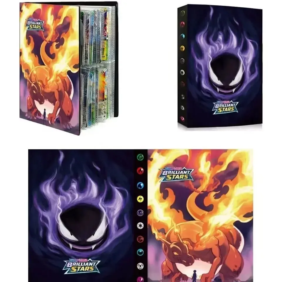 240pcs Fire Dragon Card& Diablo-Fire Dragon Card Book Charizard Cards Album Book Game Card VMAX GX Holder Binder Series Gift — image 12