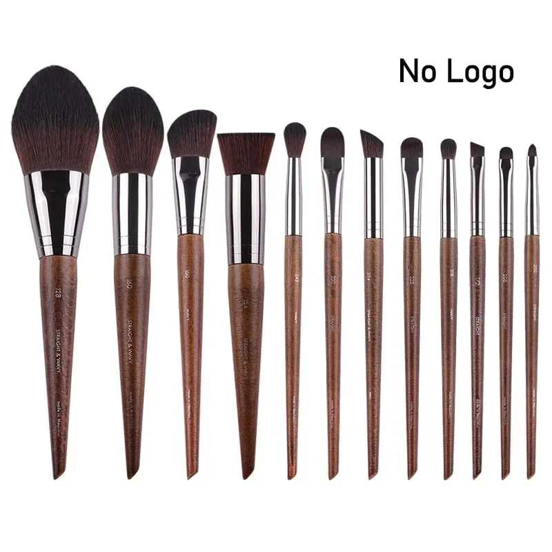 Naturligt træ Øjenmakeup børster hele sæt Pro Crease Øjenskygge Make-up kit smudge highlighter øjenbryn Læbevippebørste praktisk