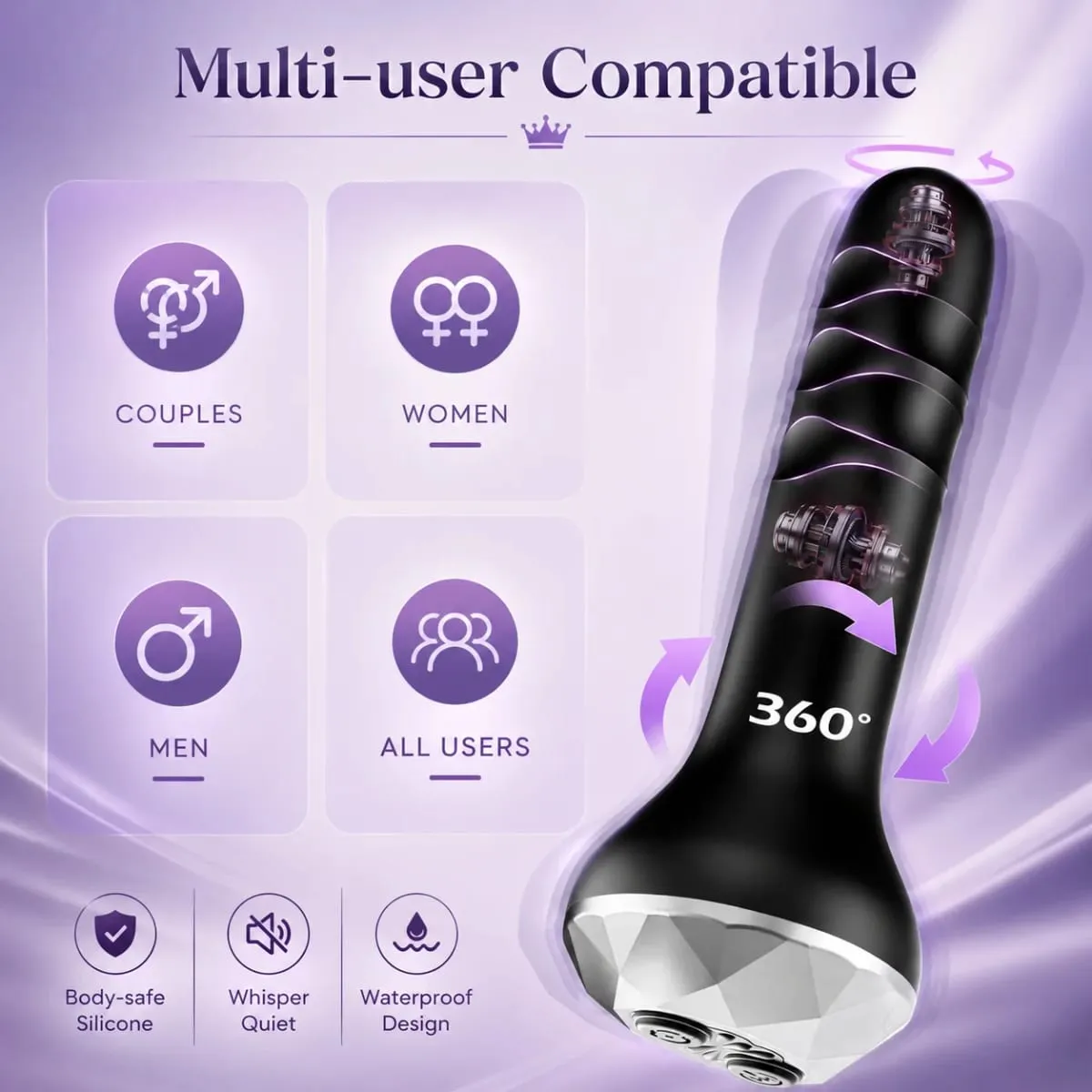 Vibrator Butt Plug Anal Toys Prostate Massager with 10 Vibrating Rotating Beginner-Friendly Anal Plug Sex Toys for Men Women