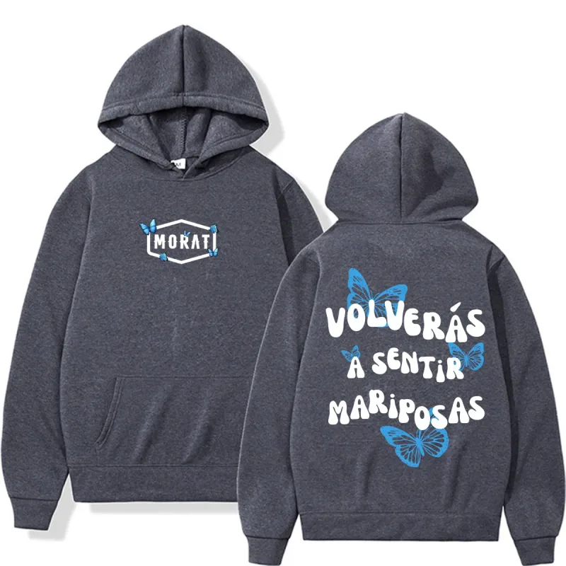 Band Morat Volveras A Sentir Mariposas Merch Hoodies Men's Women Fashion Hip Hop Rock Sweatshirts Fleece Casual Oversized Hoodie
