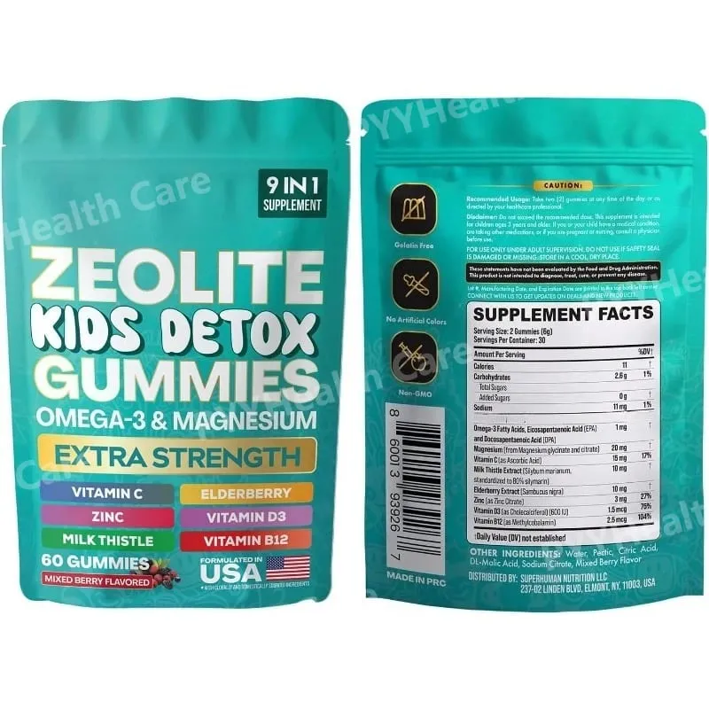 Zeolite Gummies 9-in-1 with Zeolite Omega-3 Magnesium Elderberry Vitamin C Milk Thistle Vitamin D3 Zinc B12 60 Gummies — image 6