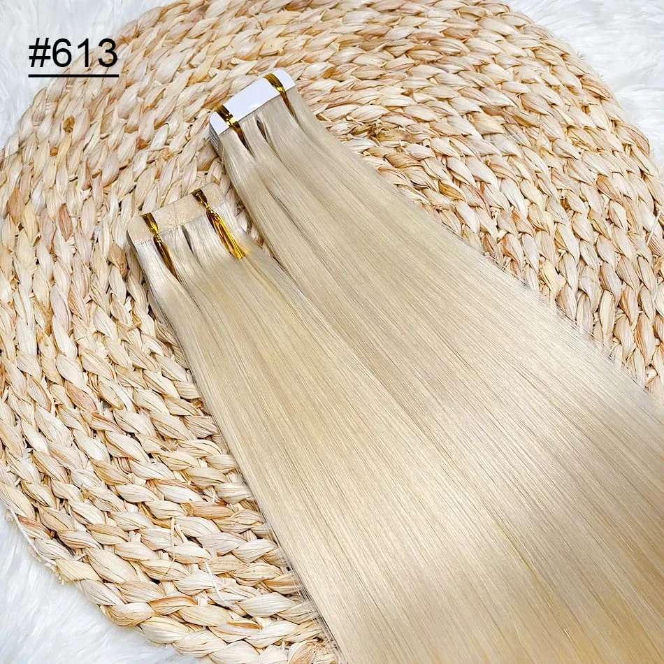 High Quality Tape Hair Extensions Full Ends Straight Hair 18-30 Inch Double Sided Adhesive Tape in Different Colors