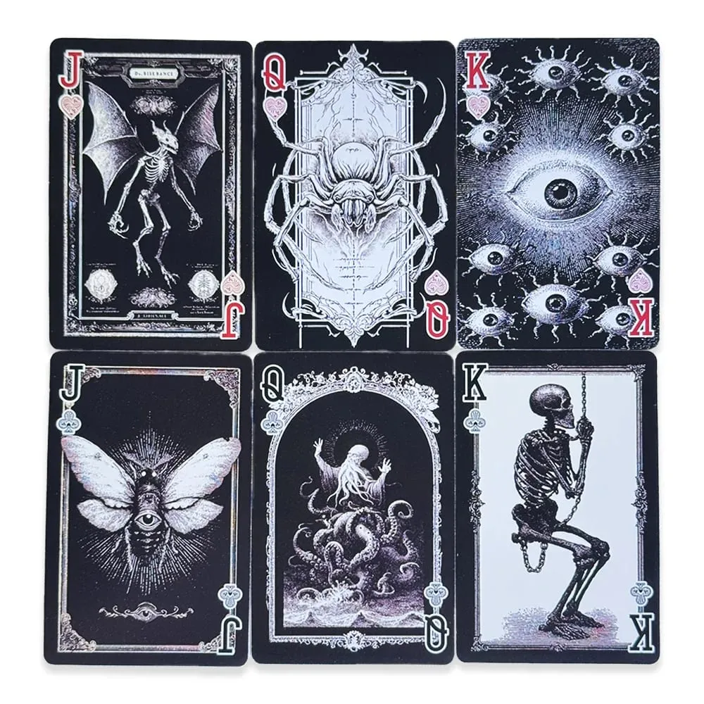 55pcs Mythos Playing Cards Strange Arrival Poker Gothic Horror Skull Octopus Board Game Card for Magic Tricks Collection Gift — image 5