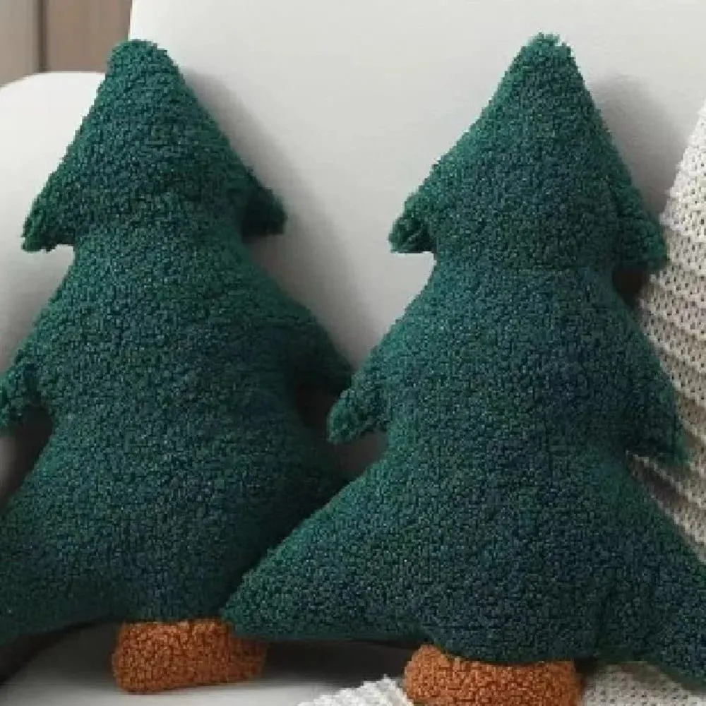 Cute 40cm Christmas Tree Pillow Soft Stuffed Plush Pillow Festive Decor Pillow Home Decor