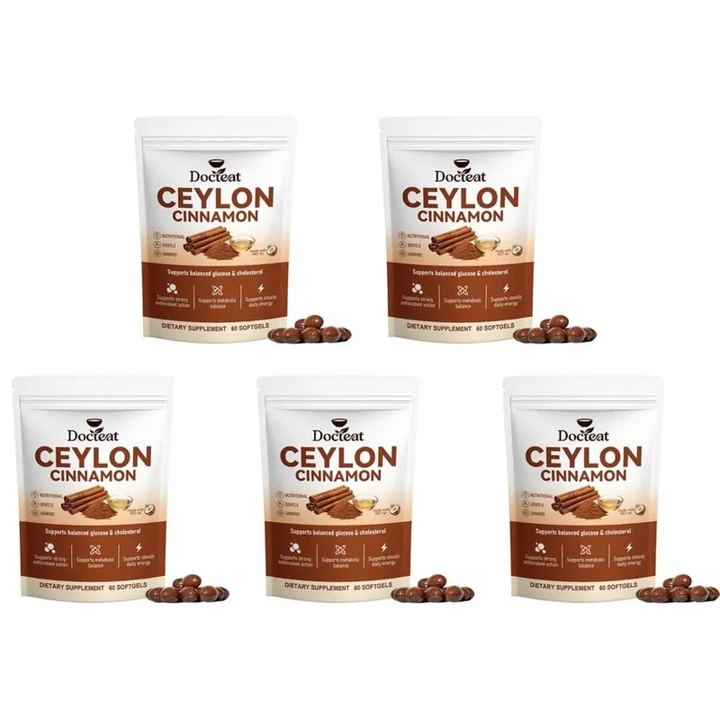 Ceylon Cinnamon Softgels with Vitamin B6 MCT Oil Supports Balanced Glucose and Cholesterol Metabolic Balance Energy 60 Softgels