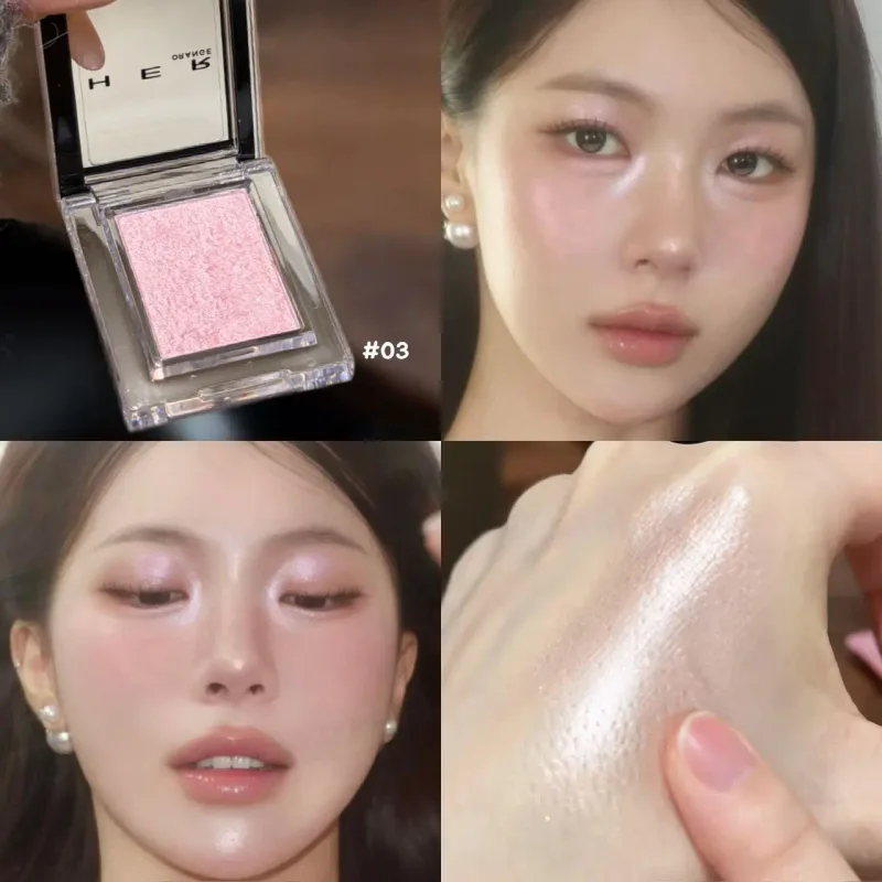 Monochrome Blue Metallic Eyeshadow Diamond Glitter Green Eye Shadow Highlighter Palette Sparkling Pearlescent Purple Eyes Makeup