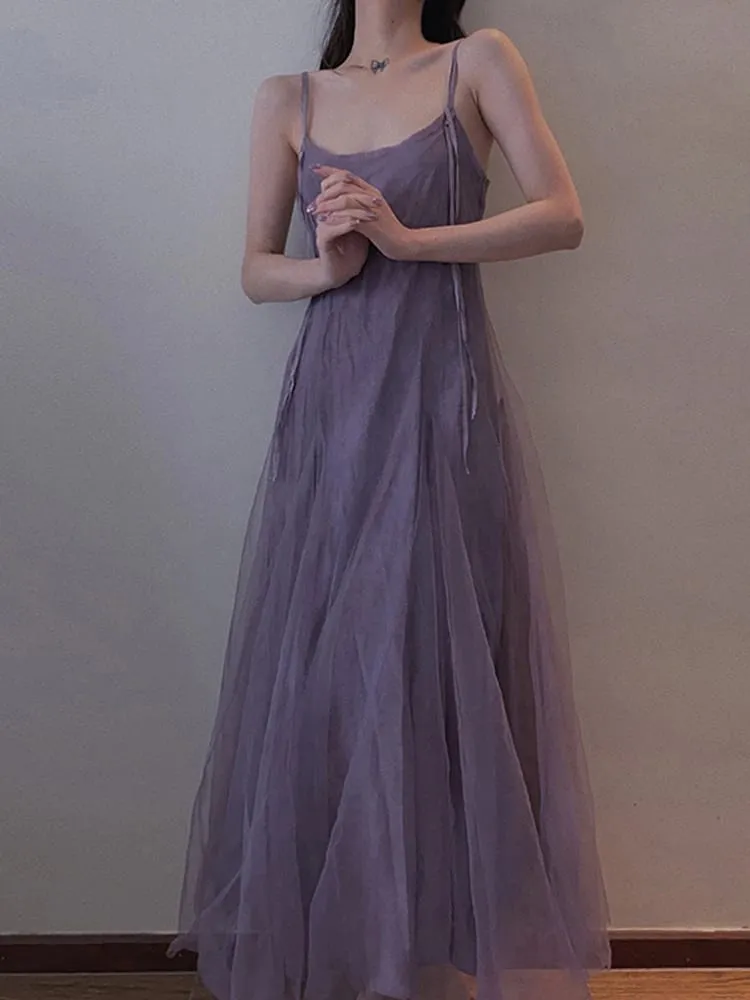 Robe trapèze en maille violette effet amincissant, longueur cheville, avec sangle, pour femmes de grande taille, dissimule le ventre, style coréen pour les déplacements...