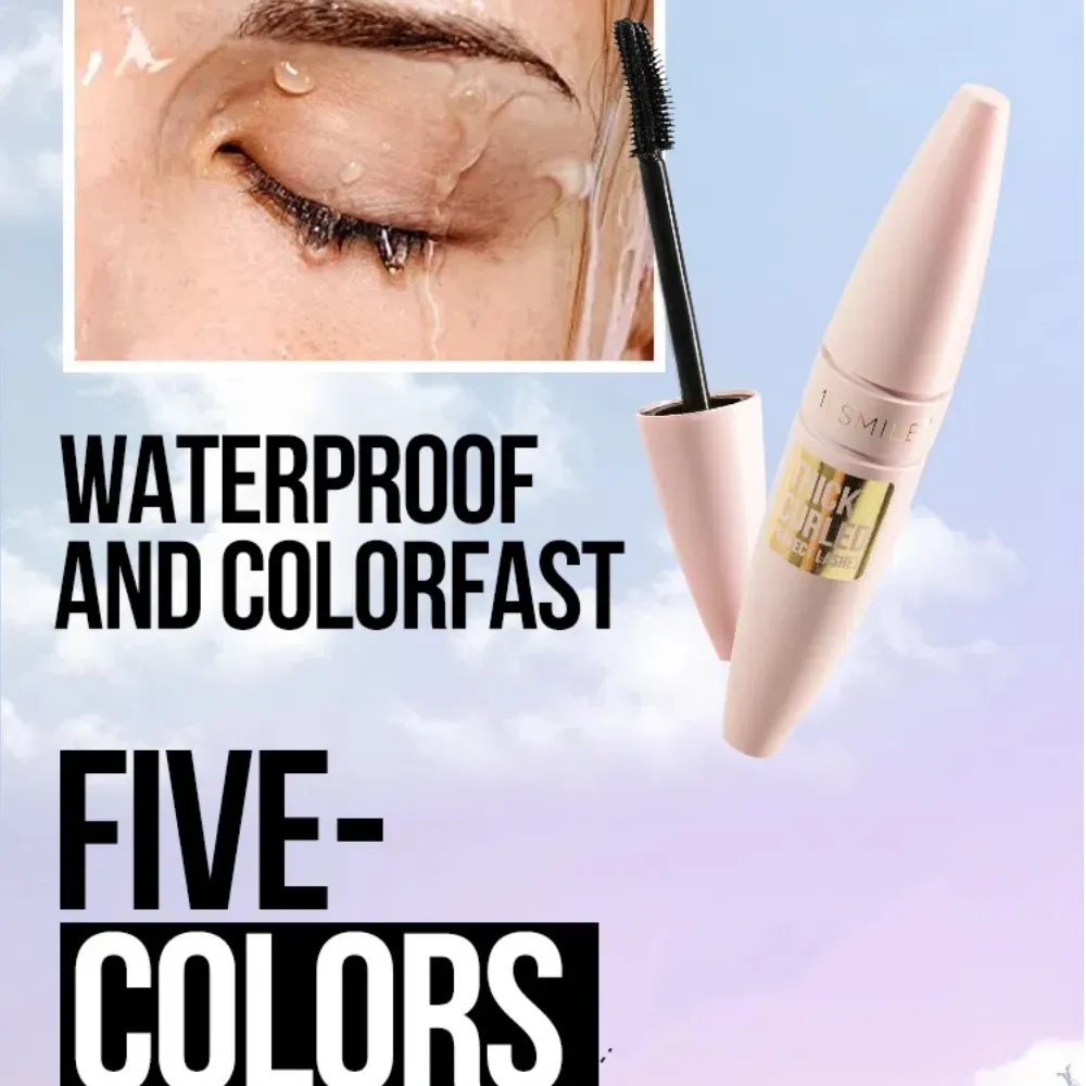 Färgglad Mascara Thick Curl Vattentät Naturlig Ögonfrans Förlänger Långvarig Snabbtorkande Blå Brun Svart Mascara ögonmakeup