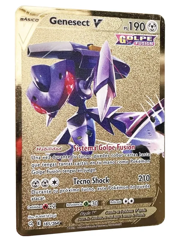 Pokemon Metal Cards in Spanish Pikachu Arceus Charizard DIY Trading Flash Card Anime Cartoon Gift