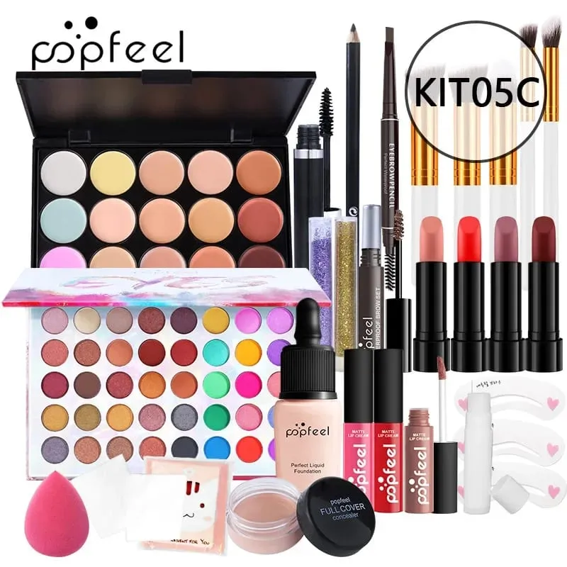 Christmas Makeup Gaveæske Foundation Eyeshadow Powder Long Lasting Lip Ink 27 stykker Fødselsdagsgaver Makeup til kvinder komplet sæt