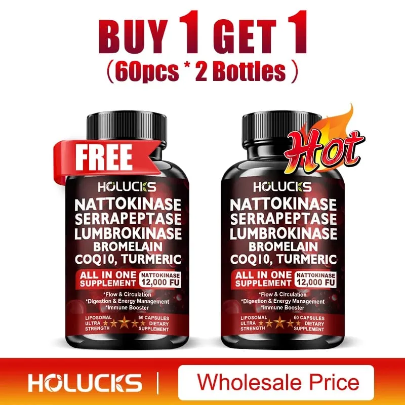 Nattokinase Supplement Supports Blood Flow Heart Health & Healthy Circulation Digestive Aid Boosts Cellular Energy