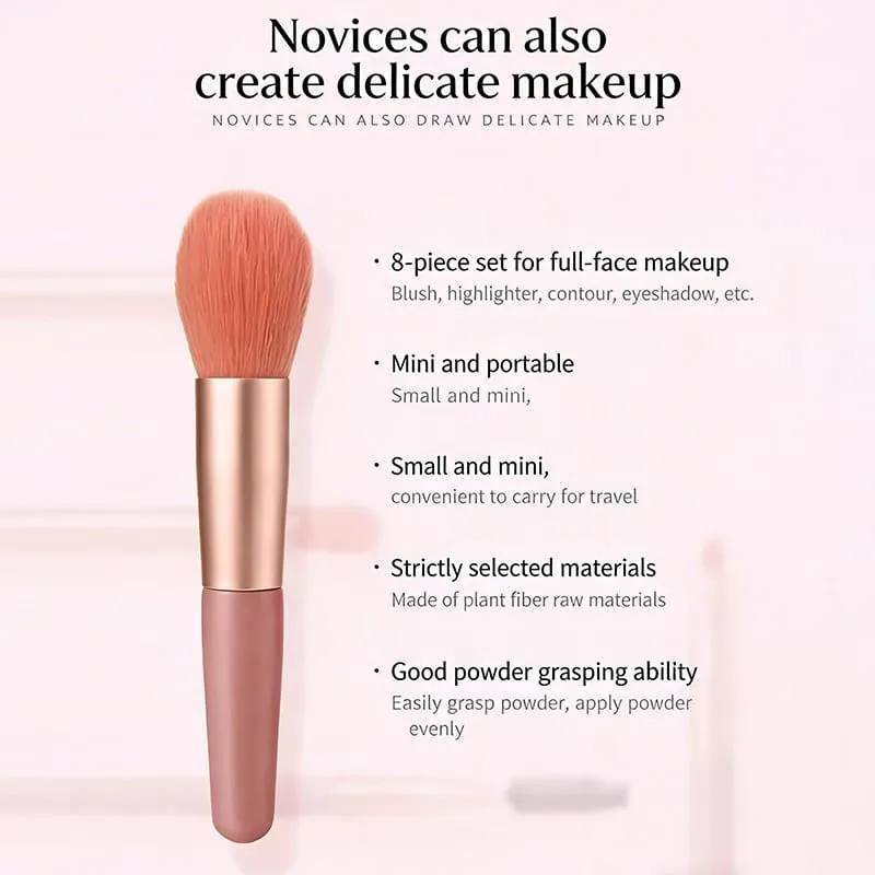 【B】8Pcs Makeup Brush Set Makeup Concealer Brush Blush Loose Powder Brush Eye Shadow Highlighter Foundation Brush Beauty Tools