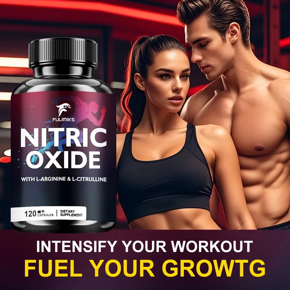 Nitric Oxide Tablets Capsules - Enriched with L-arginine and L-citrulline Complex To Promote Nutrient Flow To Muscles and Heart