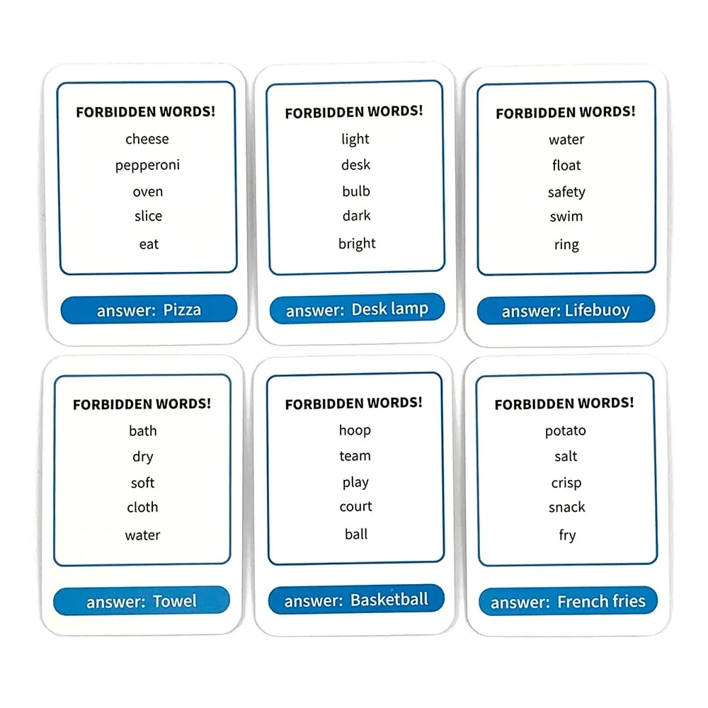 Say It Lose It Banned Words Guessing Card Game Cartoon Cat Design Family Party Interactive Board Game Holiday Entertainment Game