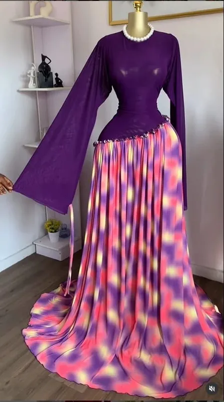 Women Mesh Print Full Sleeve O-neck Elegant Long Maxi Dress Fall Birthday Holiday Evening Sexy Party Dresses Vestidos