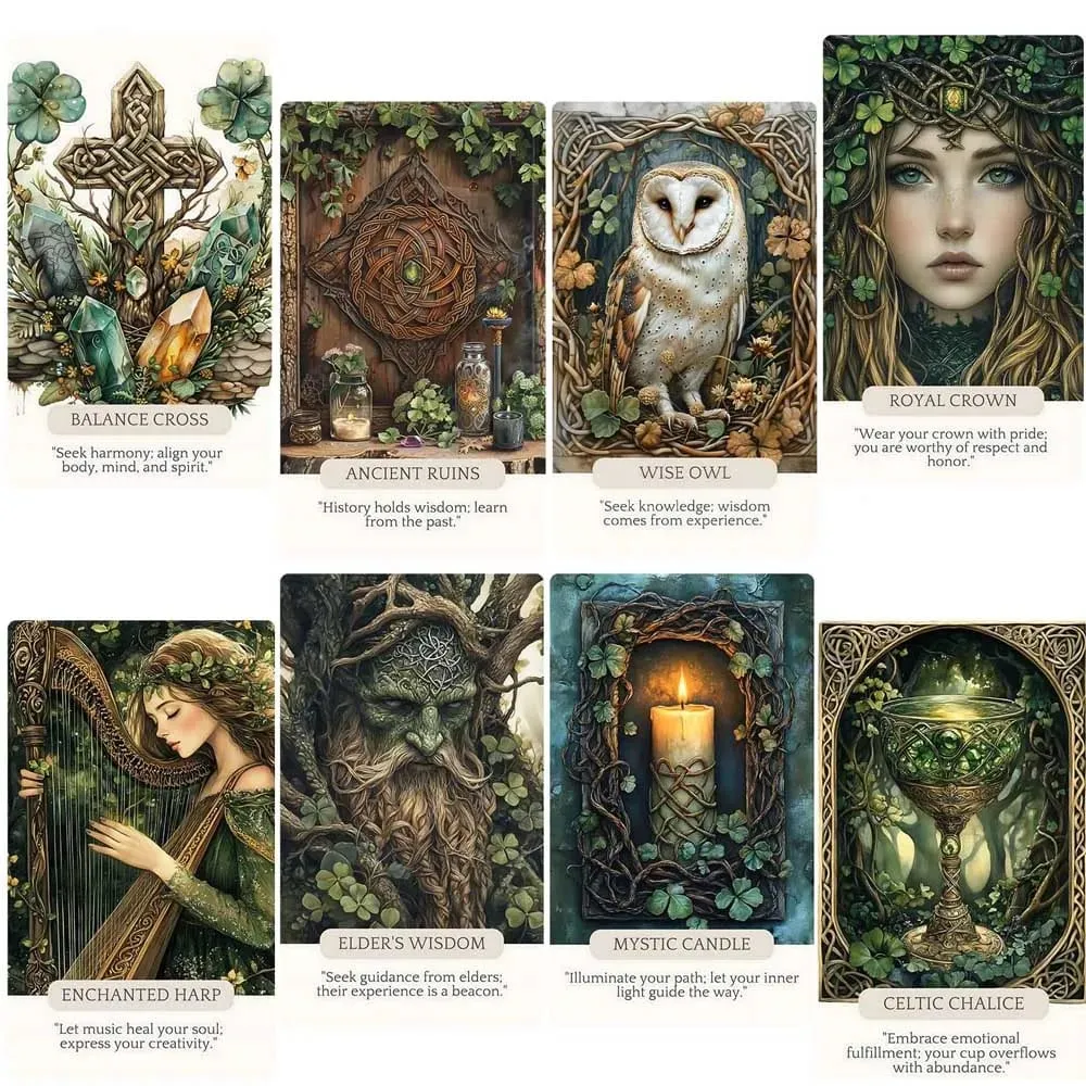 50 Pcs 13x8cm Celtic Magic Oracle Cards Create Your Magical Deck for Spiritual Practice Card Games