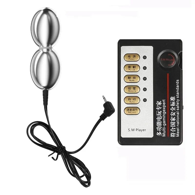 SM Electric Shock Double Balls Anal Butt Plug Prostate Massager E-stim Sex Toys For Men Gay Women Vagina Stimulation Ass Dilator