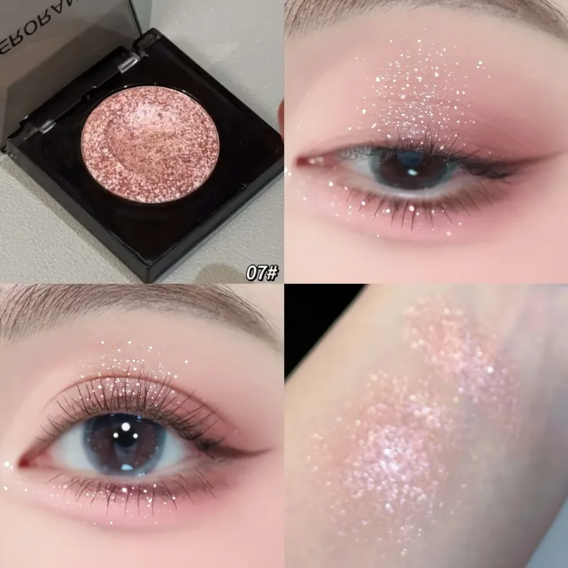 Herorange 16 Color Eyeshadow Highlight Palette Matte Shimmer Orange Brown Pink Champagne Waterproof Portable Festival Mak