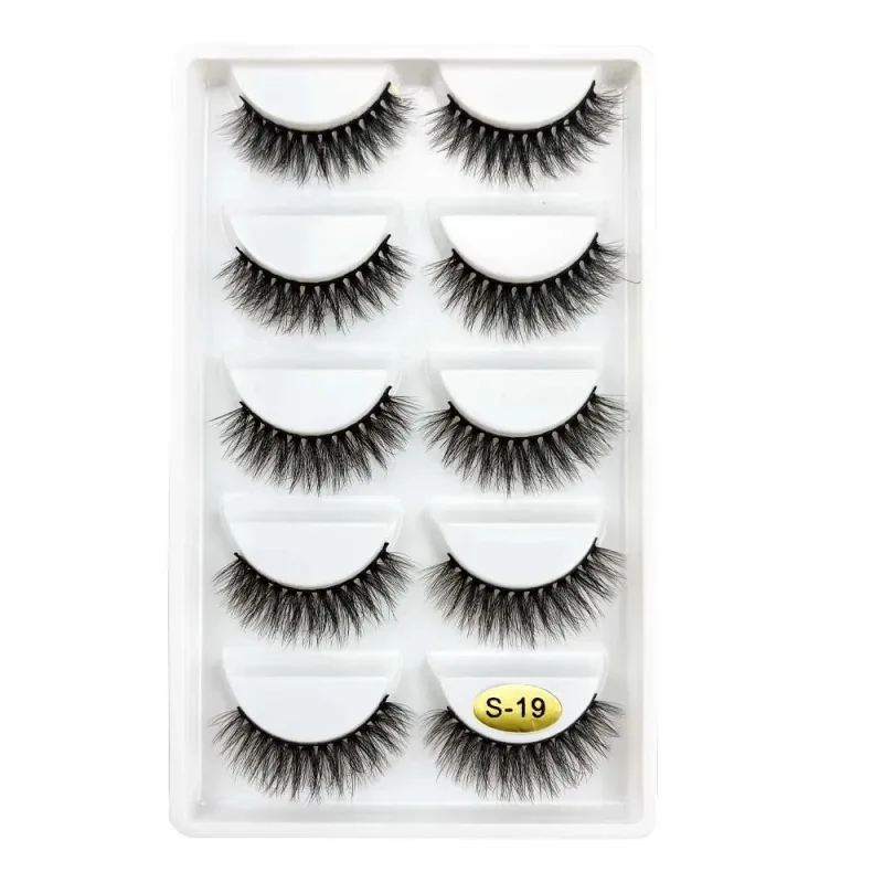 5 Pairs S03 Natural Looking 3D Mink Fake Eyelashes Makeup Tools Fluffy Style Water Mink Fur False Eyelashes for Eye Makeup — image 16
