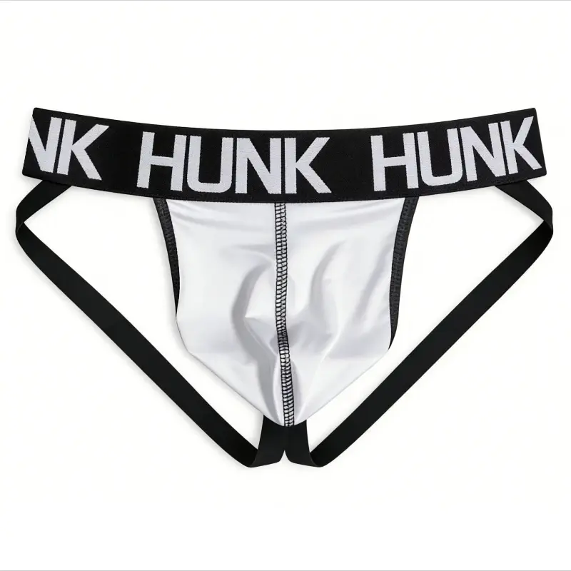 Men's HUNK Athletic Jockstrap Performance Jock Thong Moisture-Wicking Breathable Low-Rise Training Underwear Backless G-String