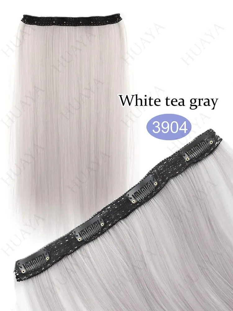 SyntheticColored Hair Extensions 20Inch Cosplay Hairpiece Straight One Piece With 4Clips In Hair Extensions for Women Halloween
