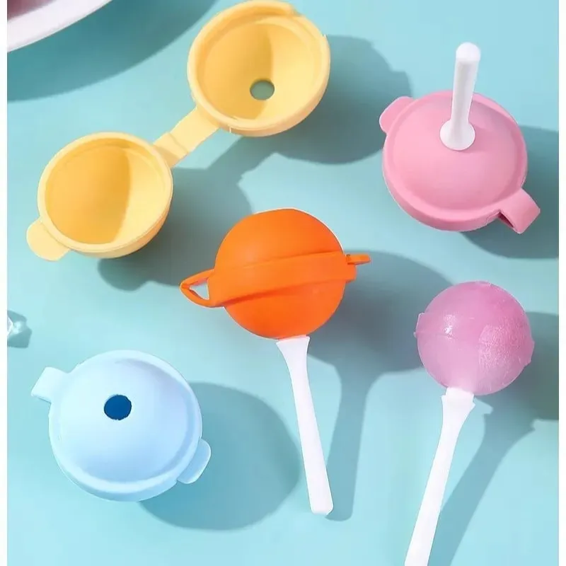 Mini Silicone Popsicle Mold Lollipop Ice Tray Food Grade Reusable Non-Stick Stackable Ice Cream Mould for Egg Bites Food Storage