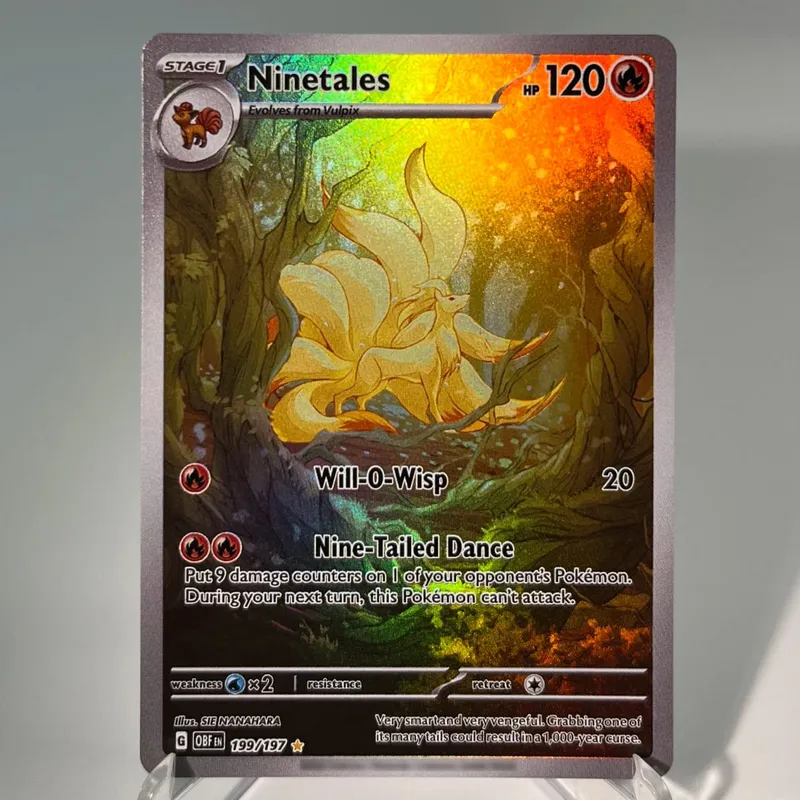 OBF PAL ASR Cards PTCG4-B EX Rainbow Ninetales Cleffa Charizard Rare Collection Battle Toys Gifts for Hobbies