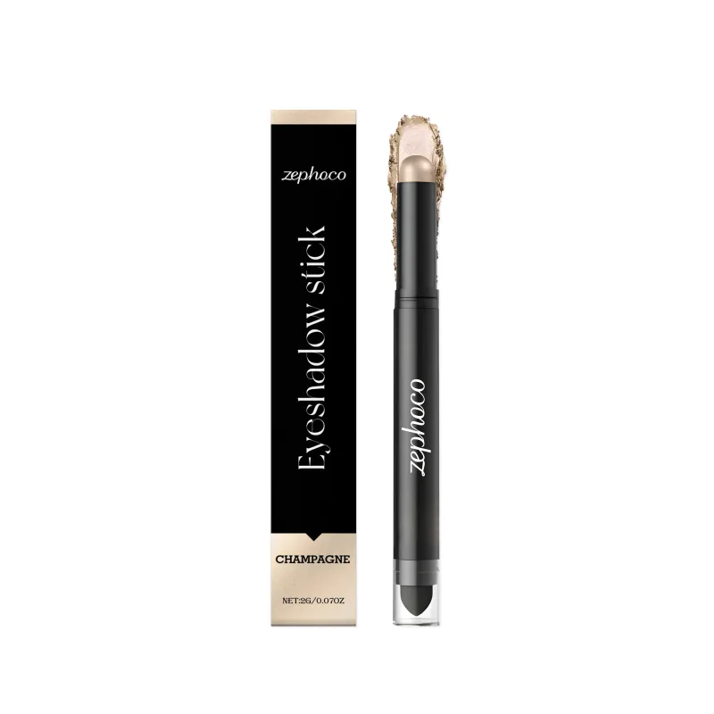 Waterproof Eye Shadow Stick with Brushes Long Lasting High Pigmented Double Head Eye Shadow Stick 8 Colors Maekup