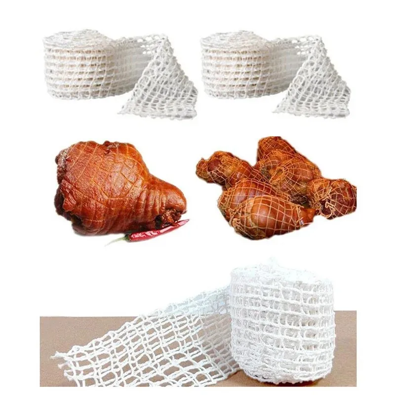 3/5/10/50 Meters Cotton Meat Net Elastic Smoked Meat Poultry Ham Netting Butcher 16 Holes Woven Packaging Net Cooking Tools — image 10